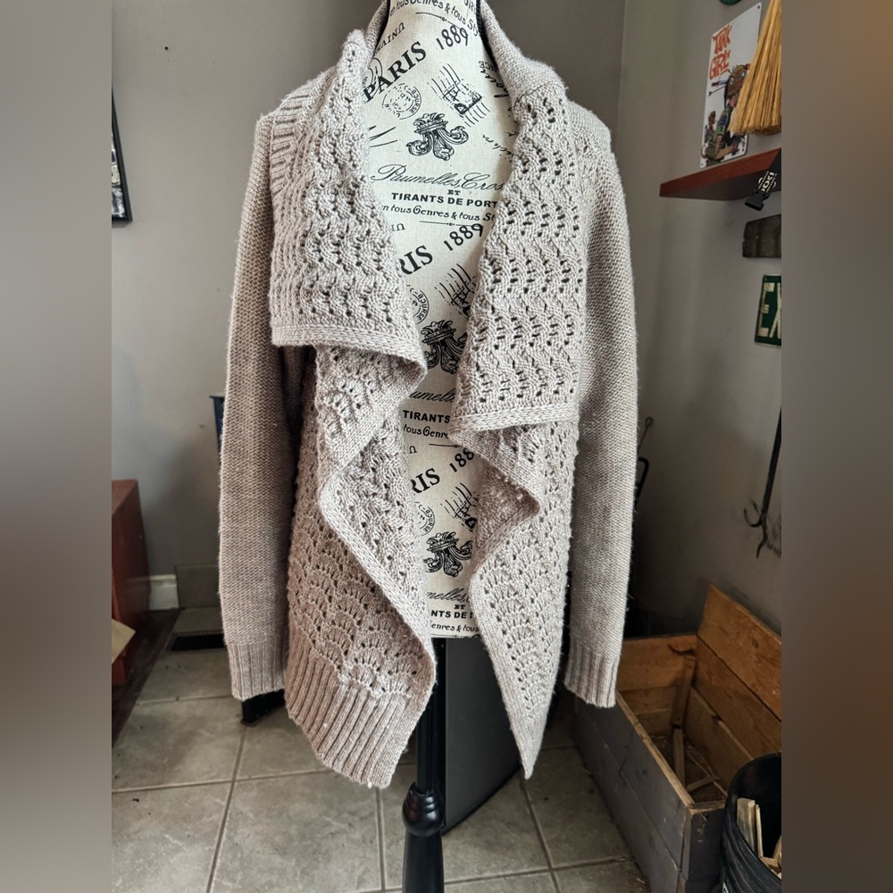 American Eagle Outfitters Draped Knit Cardigan - Light Gray